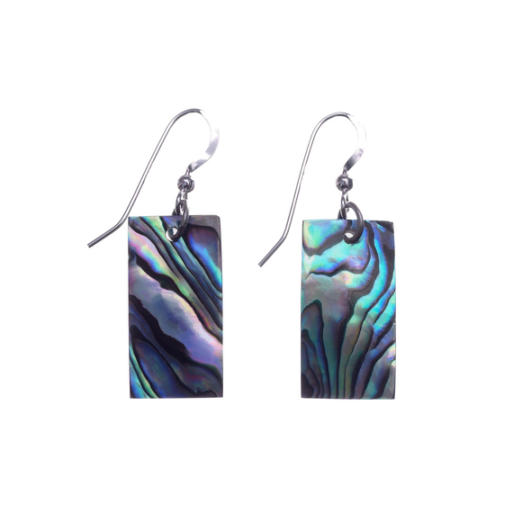 Vibrant Paua Earrings | Rectangle