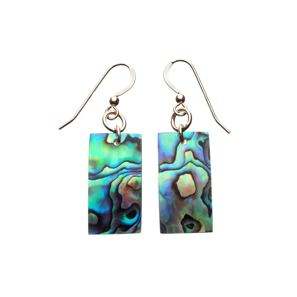 Vibrant Paua Earrings | Rectangle