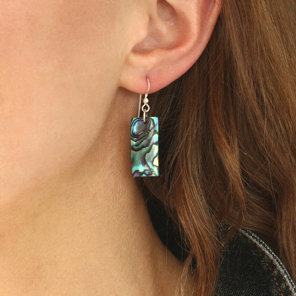 Vibrant Paua Earrings | Rectangle