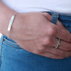 Sterling silver hand-stamped bracelet - breathe