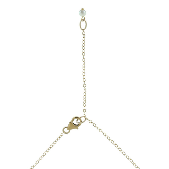 Gold chain adjustable end of necklace with pearl