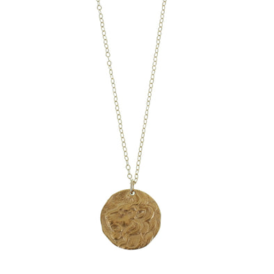 Gold lion pendant necklace