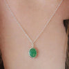 Green Chalcedony-gemstone necklace