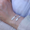 Sterling silver hand-stamped bracelet s- choose love & love on wrist.