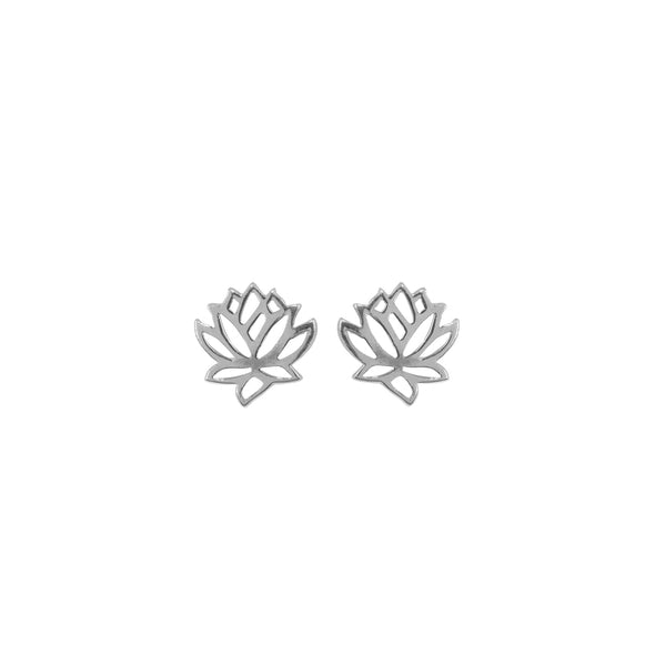 Sterling Silver Lotus flower stud earrings