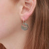 Paua & Black mother of Pearl double-sided earrings on Sterling silver hoops