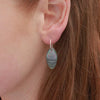 Oval Paua & Black Mother of Pearl double-sided earrings on sleeper hoops
