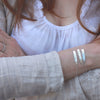 Three hand-stamped Sterling silver message bracelets - aroha, aroha nui, kia kaha