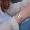 Sterling silver aroha, kia kaha hand stamped bracelet wrist