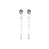 Sterling Silver stud earring with white pearl drop