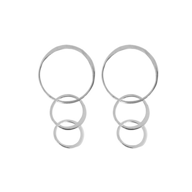 3 Sterling Silver circle stud earrings