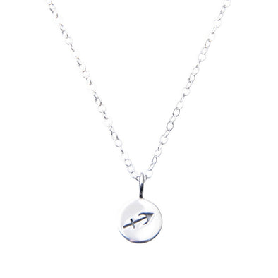Sterling Silver Zodiac Sagittarius star sign necklace.